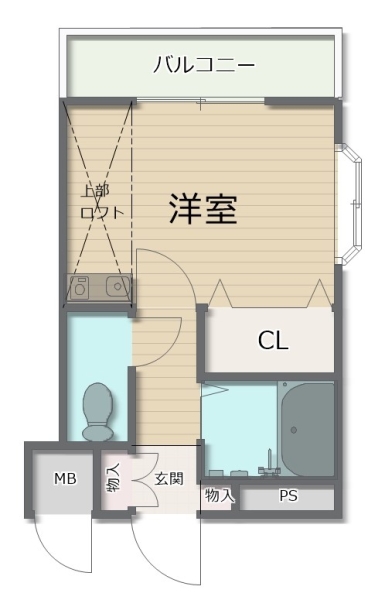 【成約御礼】賃貸ワンルームマンションロフト付き　大阪府河内長野市昭栄町