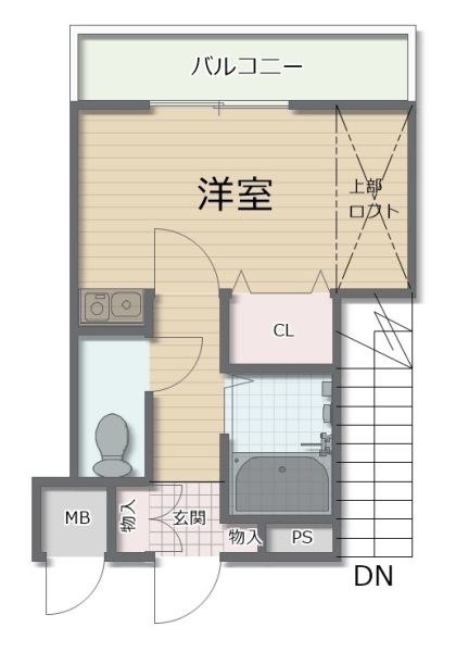 【成約御礼】賃貸ワンルームマンションロフト付き　大阪府河内長野市昭栄町